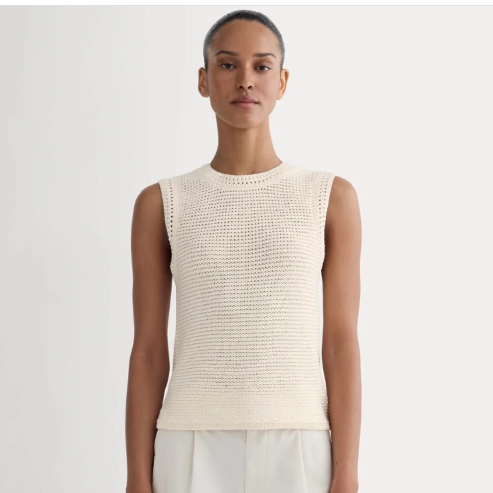 Everlane THE ORGANIC COTTON OPEN-STITCH TANK Canvas